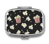 Pop-corn Boîte à pilules à 2 Compartiments pour Poche Organisateur de Vitamines 5.5x4cm