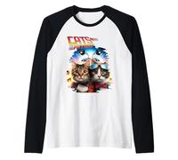 Pop Culture Parodie Cats to The Future Funny 80s 90s Cats Manche Raglan