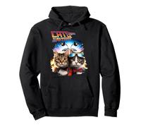 Pop Culture Parodie Cats to The Future Funny 80s 90s Cats Sweat à Capuche