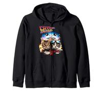 Pop Culture Parodie Cats to The Future Funny 80s 90s Cats Sweat à Capuche