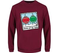 Pop Factory - "Photo Of My Balls" Sweat-shirt pour homme - design de Noël GR6841 (L) (Bourgogne/Blanc)