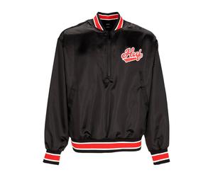 Pop Fly Satin Baseball Jacket Blouson Bomber Homme Noir BLACK XL