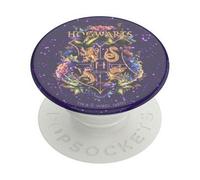 Pop Grip pour Smartphones Standard Design Hogwarts Floral Pailletés Blanc