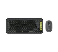 POP Icon Combo - Ensemble clavier et souris - sans fil - Bluetooth LE - QWERTY - Nordique (Danois/Finnois/Norvégien/Suédois) - graphite, vert