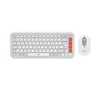 POP Icon Combo - Ensemble clavier et souris - sans fil - Bluetooth LE - QWERTZ - Allemand - blanc cassé, orange