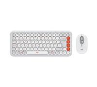 POP Icon Combo - Ensemble clavier et souris - sans fil - Bluetooth LE - QWERTZ - Suisse - blanc cassé, orange