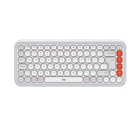 Logitech POP Icon Keys - Clavier - sans fil - Bluetooth LE - QWERTY - International US - blanc cassé, orange