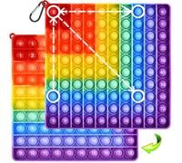 Pop It Fidget Toys, Push Bubbles Jouet, 20 x 20CM Push Pop Bubble Sensory Toy, Popit XXL Toys, Poppit Antistress Fidget Toys, Jouets éducatifs de Multiplication et d'addition