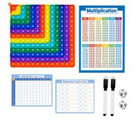 Pop It Table de Multiplication 12x12 pour Enfant | Table multiplication en silicone, jouet éducatif anti stress enfant, pour maths, école, devoirs et calcul mental