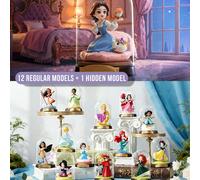 POP MART Disney Princess Créatif World Series Boîte Mystère - 12 versions régulières + 1 version cachée, comprend les princesses Disney classiques telles qu'Aurora, Belle, Cendrillon, Ariel, Jasmine,