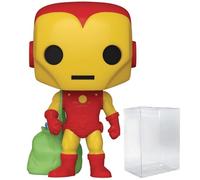 POP Marvel : Holiday - Iron Man with Santa Bag Funko Figurine en vinyle (livrée avec étui de protection compatible), multicolore, 9,5 cm
