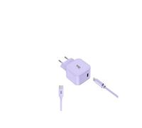 WE Pop Pack Chargeur Secteur + Câble USB-C/USB-C Violet : Chargeur Secteur Violet PD 20W Port USB-C - Câble USBC-USBC 60W 1 mètre en Silicone Violet