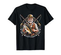Pop Pêcheur Grand Père Apprendre Petit Enfant Lancer T-Shirt
