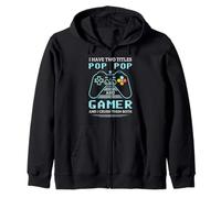 Pop Pop Gamer I Have Two Titles Pop Gamer Sweat à Capuche