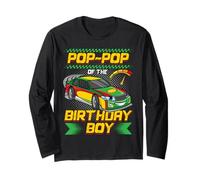 Pop-Pop of The Birthday Boy Race Car Party Family Matching Manche Longue