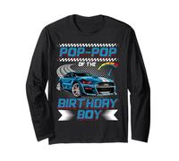 Pop-Pop of The Birthday Boy Race Car Party Family Matching Manche Longue
