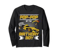 Pop-Pop of The Birthday Boy Race Car Party Family Matching Manche Longue