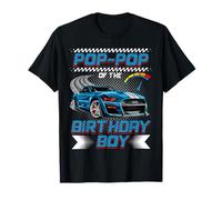 Pop-Pop of The Birthday Boy Race Car Party Family Matching T-Shirt