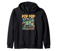 Pop Pop of The Birthday Party Outfit Dinosaure Squad Pop Pop Sweat à Capuche