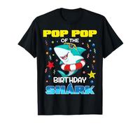 Pop Pop of The Birthday Shark Fête pour Enfants T-Shirt