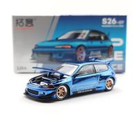 Pop Race 1/64 Honda Civic EG6 Pandem v1.5 - Blue Chrome - 2025 - Neuf