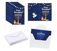 Pop Resin Lot de 24 cartes de vœux Hanoukka avec enveloppes - 10,2 x 15,2 cm - Cartes de félicitations juives pour Hanoukka