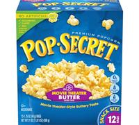 Pop Secret Lot de 12 sachets de beurre de cinéma à popcorn pour micro-ondes 620 ml