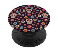 Pop Socket pour téléphone PopSockets Tête de mort Jour des morts PopSockets PopGrip Interchangeable