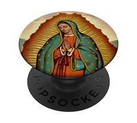 Pop Sockets Support à poignée Guadalupe Vierge Marie catholique PopSockets PopGrip Interchangeable