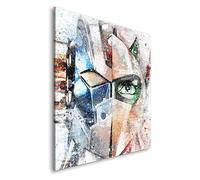 Pop Street Lovers Tableau décoratif Goldorak Actarus - Toile imprimée sur châssis - Décoration Murale Salon Chambre (80cm x 80cm)