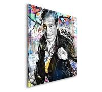Pop Street Lovers Tableau décoratif Jean Paul Belmondo Fat - Toile imprimée sur châssis - Décoration Murale Salon Chambre (80cm x 80cm)
