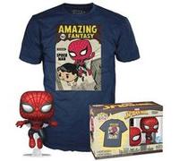 Funko Pop! & Tee: Spider-Man - Comic Cover - Métallique - Large - T-Shirt - Vêtements avec Une Figurine en Vinyle à Collectionner - Idée de Cadeau - Jouets et Top à Manches Courtes