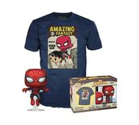 Funko Pop! & Tee: Spider-Man - Comic Cover - Métallique - Medium - T-Shirt - Vêtements avec Une Figurine en Vinyle à Collectionner - Idée de Cadeau - Jouets et Top à Manches Courtes