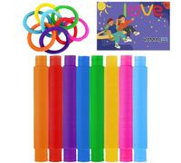 Pop Tube 14Pcs - Mini Jouets Sensoriels - Tube Sensorielle Bebe - Jeu de Manipulation Pop Dimpl - Tube Sensoriel - Sensory Tubes - Jeu Anti Stress Enfant(14pcs)