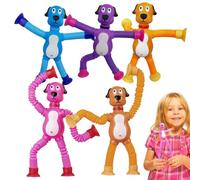 Pop Tubes - Fidget Tubes | Colorful Shape-Changing Stress Relief Suction Cup Toy for Kids Toddler Party Favors Stocking Stuffers Telescopic Sensory Toys