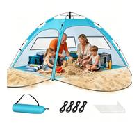 Pop-Up Beach Shelter with UV Protection,Portable Automatic Sun Shade | Beach Tent 3-4 Person, Two Doors Large Pop Up Beach Tents for Adults and Kids， Outdoor Tents for Garden, Picnic