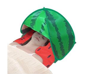 Pop-Up Beach Tent, Face Shade Canopy, UV Protection Shelter, Windproof Sun Cover Head and Laptop, Perfect for Outdoor Camping, Garden Picnic, Hiking, Fishing, 80x65x55cm Blue Red Watermelon Style