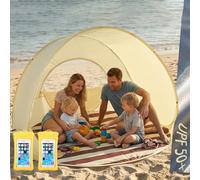 Pop Up Beach Tent, UPF 50+ UV Protection Sun Shelter, Easy Instant Setup Portable Beach Shade Canopy with Mesh Windows for 3-4 Person, Family Camping, Fishing, Picnic and Outdoor Activities (A1)