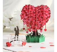 Pop Up Carte 3D, Carte Anniversaire Mariage, 3D Arbre D'amour Sakura Carte, Carte Mariage 3D avec Enveloppe Couple Romantique pour Saint-Valentin Anniversaire Noël Mariage Nouvel An