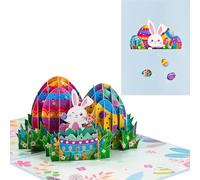 Pop-up Carte de Pâques,3D Carte œuf de Pâques, Carte Lapin de la Résurrection avec Enveloppe