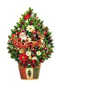 Pop-Up Christmas Cards - 3D Christmas Tree Greeting Card, Interactive Santa | Christmas Greeting Card - 3D Pop-Up Santa Tree Design, Interactive Foldable Holiday Card, Vintage Artwork | Christmas Gift Me