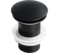 Pop Up Click Clack Sprung Plug sans Trop-Plein, Bouchon De Vidange De Bouchon D’évier pour Lavabo De Salle De Bain, Moderne, Ensemble De Vidange D’évier De Cuve De, Black