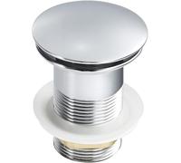 Pop Up Click Clack Sprung Plug sans Trop-Plein, Bouchon De Vidange De Bouchon D’évier pour Lavabo De Salle De Bain, Moderne, Ensemble De Vidange D’évier De Cuve De, Chrome
