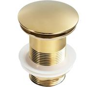 Pop Up Click Clack Sprung Plug sans Trop-Plein, Bouchon De Vidange De Bouchon D’évier pour Lavabo De Salle De Bain, Moderne, Ensemble De Vidange D’évier De Cuve De, Gold