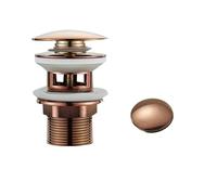 Pop Up Drain Button Bathroom Sink Plug Drainer Siphon Waste Stopper Wash Basin Faucet Accessory Washbasin Pipe Black Gold Rose Pour Lavabo De Salle De Bain(Rose Gold B)
