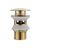 Pop Up Drain Button Bathroom Sink Plug Drainer Siphon Waste Stopper Wash Basin Faucet Accessory Washbasin Pipe Black Gold Rose Pour Lavabo De Salle De Bain(Gold B)