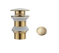 Pop Up Drain Button Bathroom Sink Plug Drainer Siphon Waste Stopper Wash Basin Faucet Accessory Washbasin Pipe Black Gold Rose Pour Lavabo De Salle De Bain(Brushed Gold B)