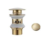 Pop Up Drain Button Bathroom Sink Plug Drainer Siphon Waste Stopper Wash Basin Faucet Accessory Washbasin Pipe Black Gold Rose Pour Lavabo De Salle De Bain(Brushed Gold C)