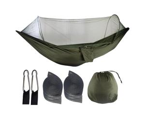 Pop-Up Hammock with Net, Waterproof Camping Hammock with Carabiners and Tree Straps, Outdoor Resting Equipment for Friends, Family, and Coworkers, 98.43x47.24 inches