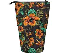 Pop Up Papeterie Sac Fleurs Jaunes Bloom In The Night Support Télescopique Papeterie Cas Support Rétractable Trousse À Crayons Trousse À Crayons Stockage Portable Convient Aux Garçons Filles